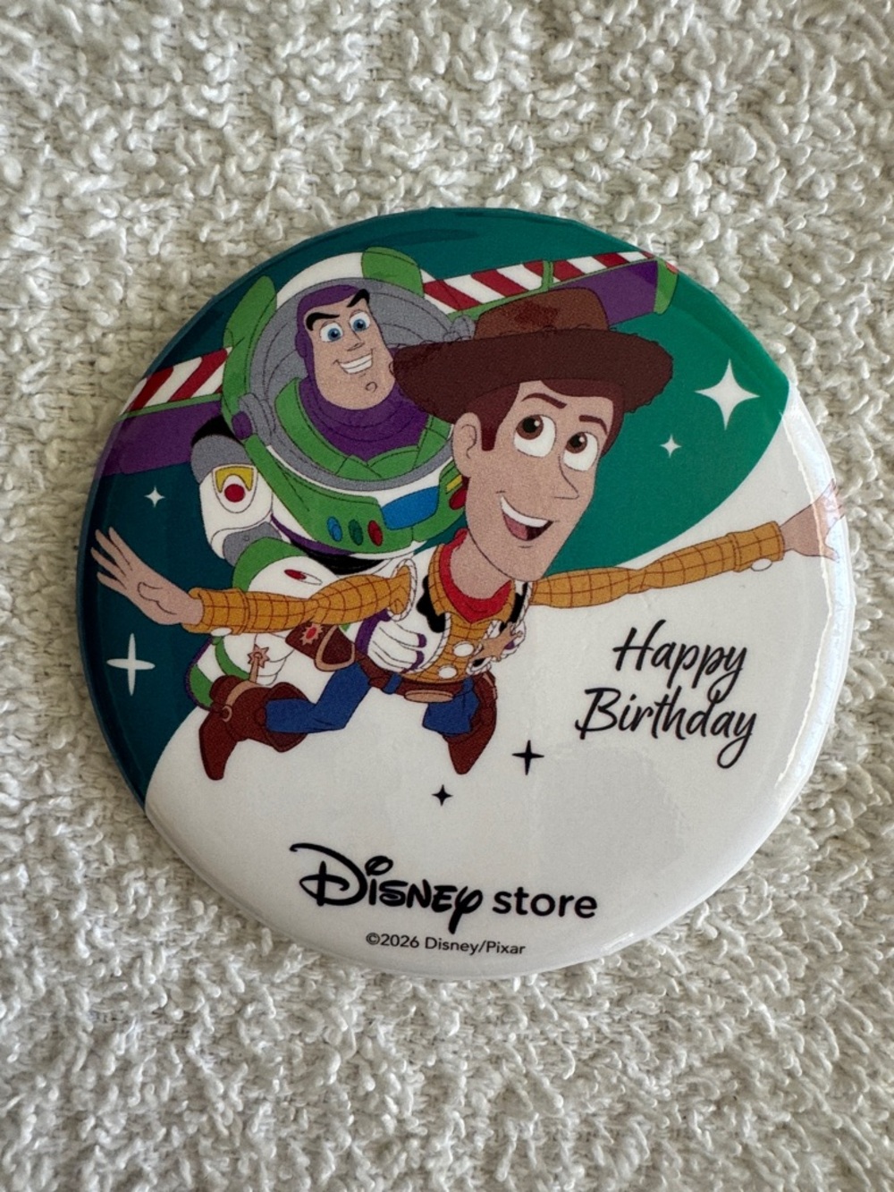 Disney Pixar Toy Story Happy Birthday Button Pin